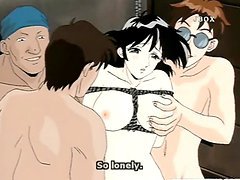 Zeichentrickporno Hentai - Hausfrau wird beim Bondage in beide Löcher gefickt
